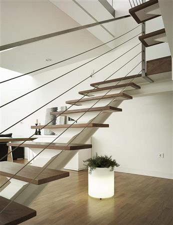 Macetero cilindro luminoso de exterior 45 cm